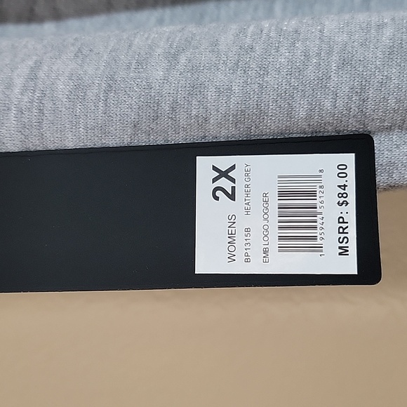 Bebe Sport Neon Logo Plus Size Jogger Heather Gray size 2X NWT - Picture 7 of 15